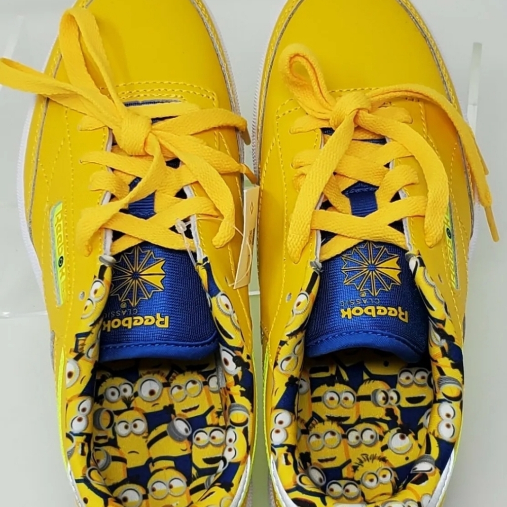 Reebok Club C 85 MU GS Minion Sneaker Tennis Youth Size 5 Yellow FX3352 New - Picture 6 of 9